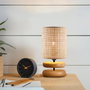 Opviq Lámpara de Mesa de Madera y Bambú Beige